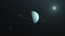 Uranus planet in outer-space - Zoom in