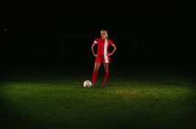 teen girl on a soccer field 