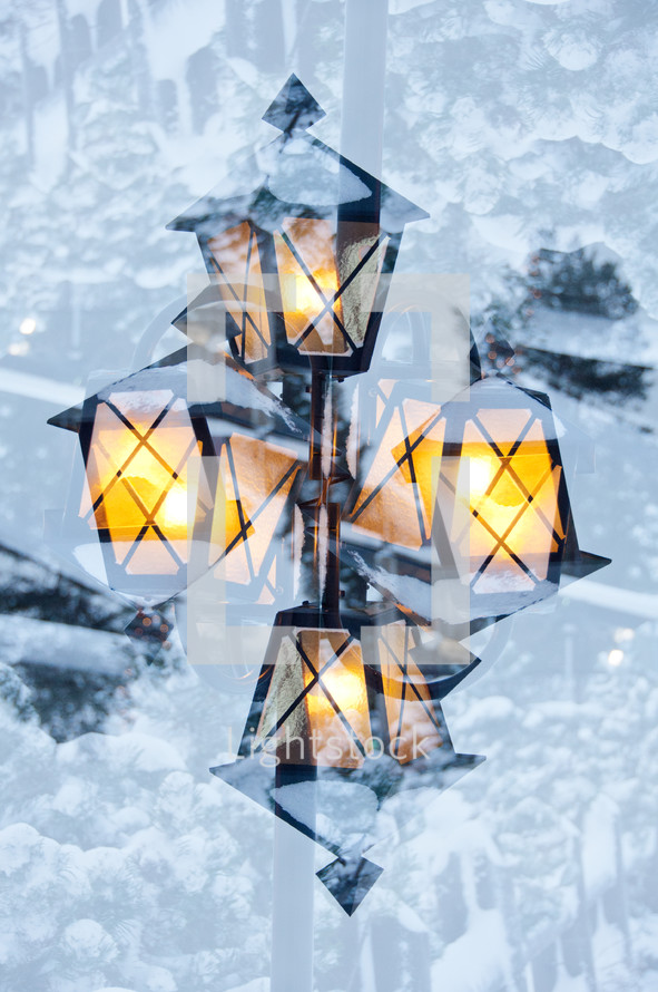 lamp in snow 