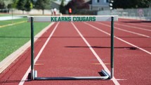 hurdle on a track 