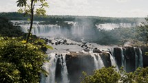 Scenic Iguazu Falls In Brazil - Drone Shot