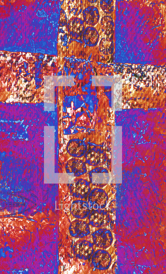textured cross in bold colors