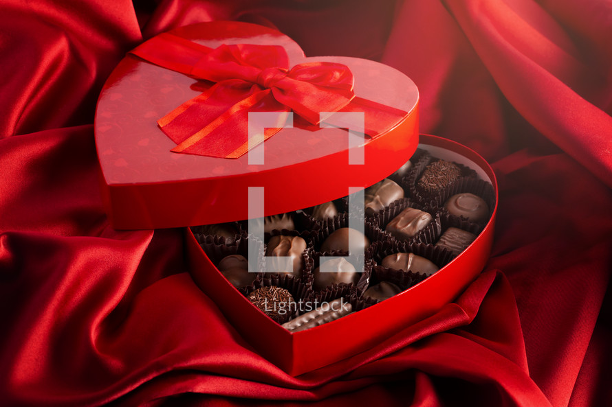 heart shape box of chocolates 