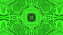 Bright green kaleidoscope effect, seamless loop animation	