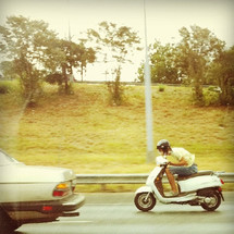 Man riding motorbike