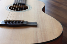 closeup of an acoustic guitar 