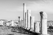 columns at a ruins site 