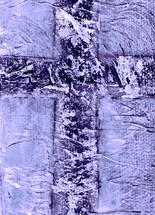 cross blue violet textured painting