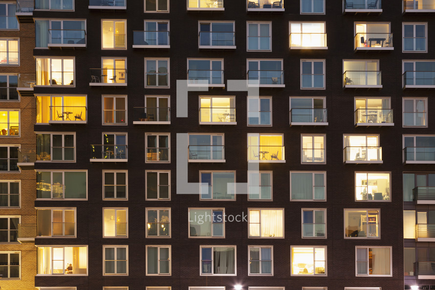 apartment building windows 