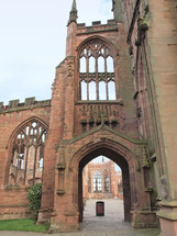 Ruins of bombed St Michael Cathedral, Coventry, England, UK