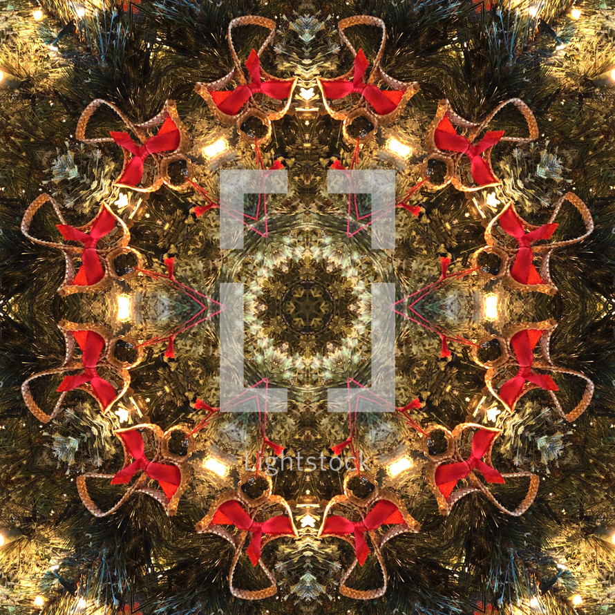 angel ornaments - Christmas kaleidoscope lens effect design 