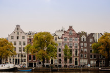 row houses along a canal 