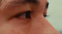 Close-up of Asian man's eyes
