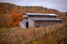 old barn in fall 