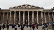 LONDON, UK - CIRCA SEPTEMBER 2019: Tourists visiting the British Museum