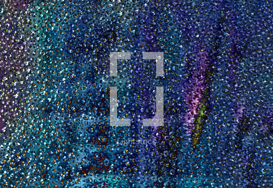 abstract art random irregular dots on teal blue purple 