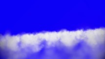 Flying Fast Above Clouds on a Blue Screen Background
