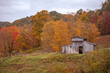 old barn in fall 
