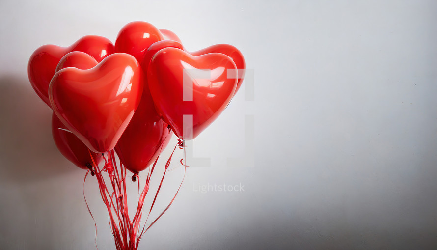 Heart Balloons on White Background