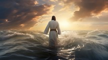 Jesus in the waves