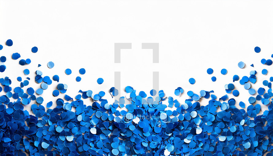 Blue Confetti on a White Background