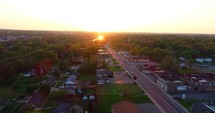 4K Battle Creek Michigan Aerial Sunrise Springtime Drone