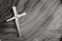 palm cross on a wood background 