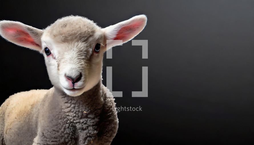 Lamb on Plain Background