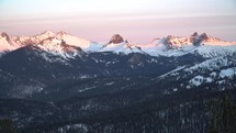 Winter Mountain at Sunset
