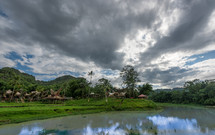 village along a river in Toraja 