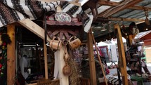 Traditional Wooden Accessories And Souvenir Items In Bucovina, Romania. Handheld