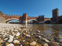 Ponte di Castelvecchio (meaning Old Castle Bridge) aka Ponte Scaligero (meaning Scaliger Bridge) over river Adige in Verona, Italy