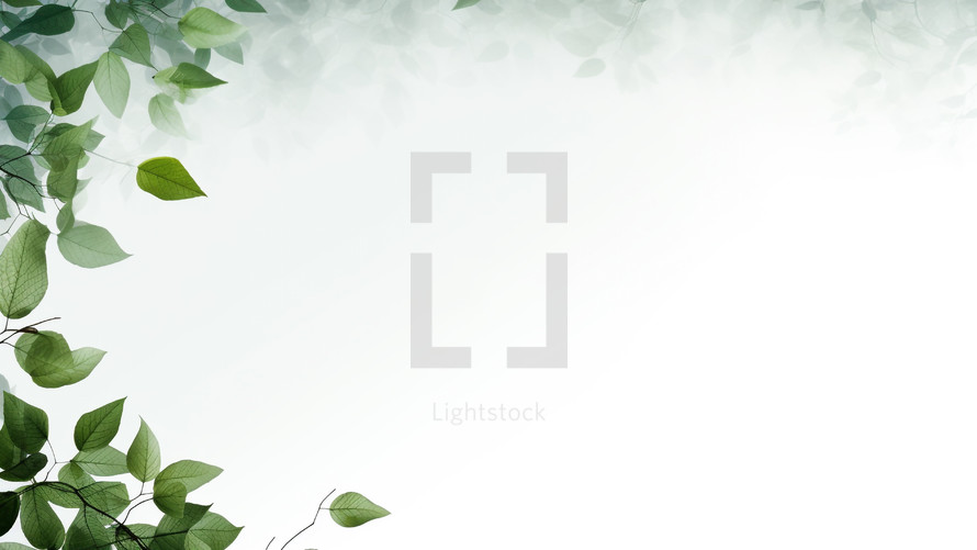 green on white background with copy space