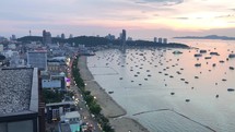 Panoramic View On Pattaya At Sunset
