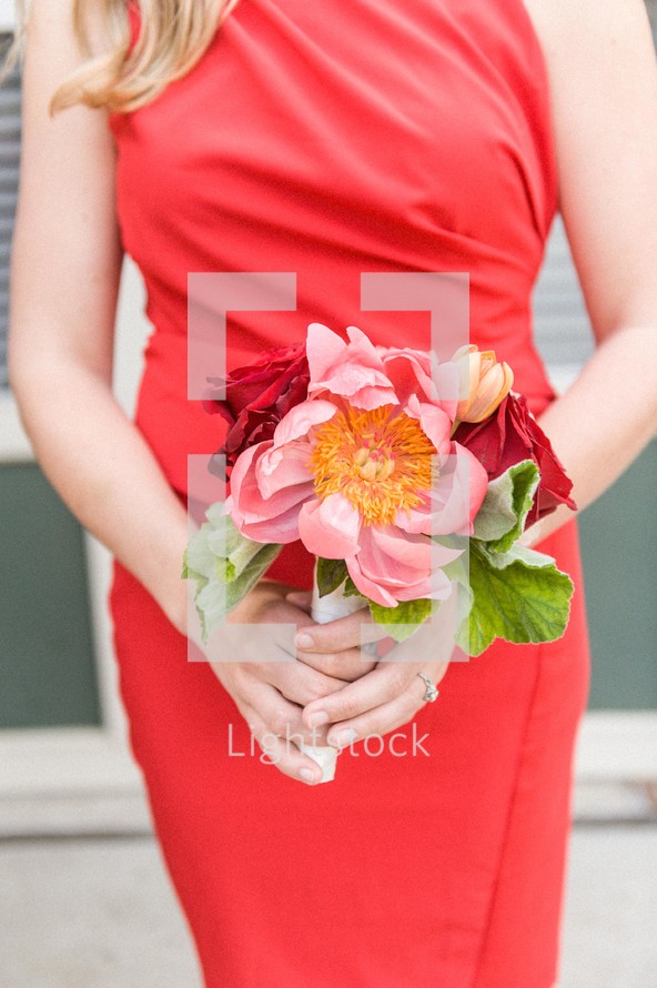bridesmaid holding a bouquet 