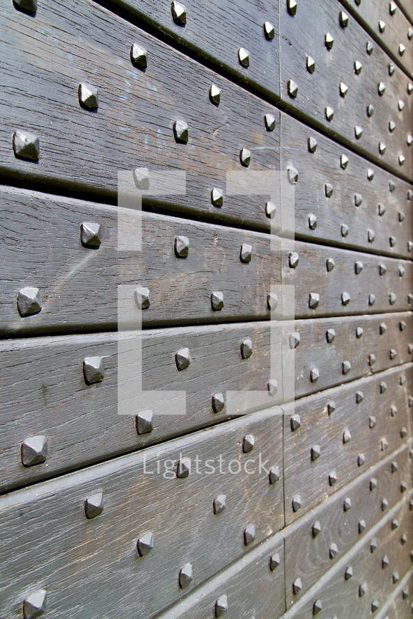 texture, old, wood, boards, brackets, studs, studded, abstract, background 