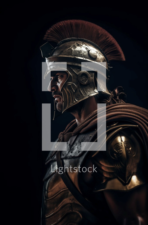 Photo of a Roman soldier in armor