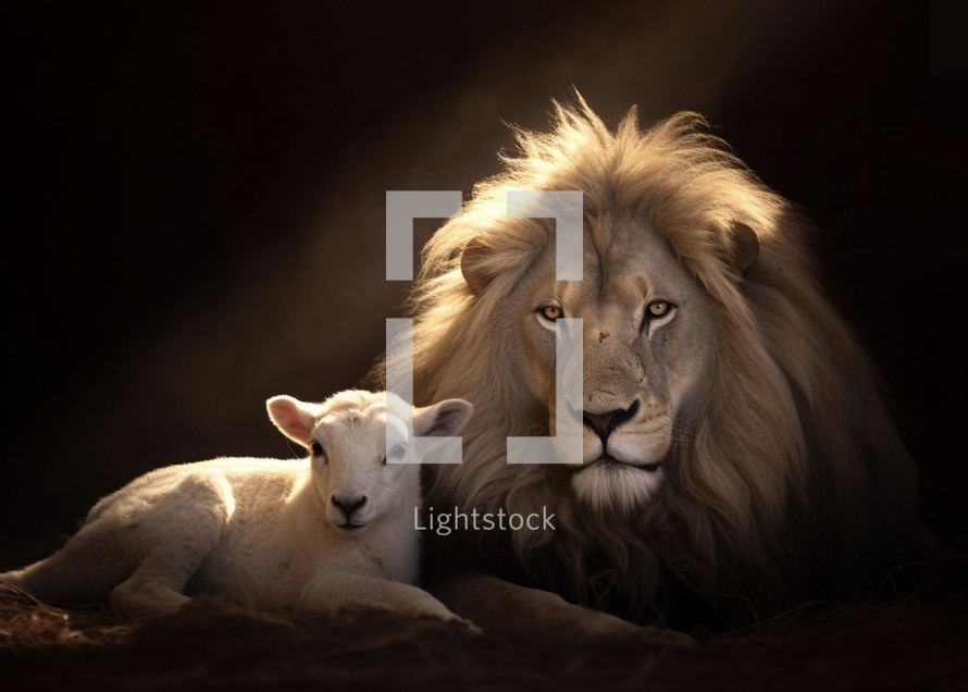 Lion and the Lamb from the book of Revelation