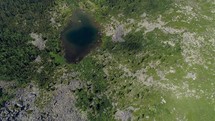 Flying over Mountain Lake
