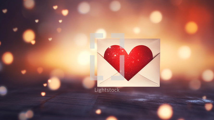 Envelope with a letter heart 