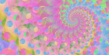 dotted spiral pink blue green yellow