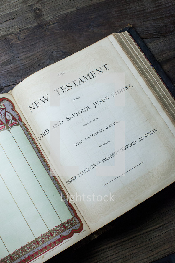 A Bible open to the New Testament.