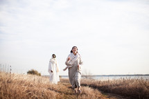 Mary running to share the good news 
