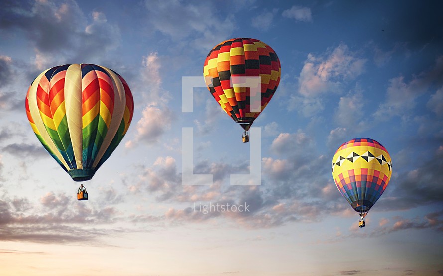 hot air balloons in the sky 