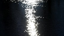 sparkling sea water at night 