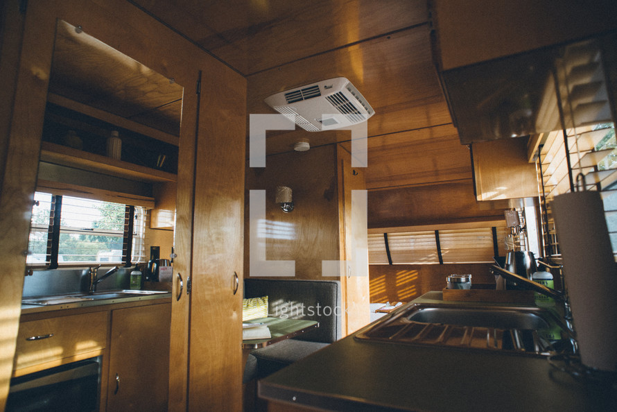 kitchen in a camper 
