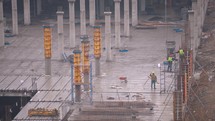 Concrete pouring on the building construction 