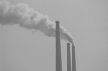Industrial pollution smoke stacks 