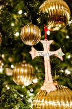 Jesus written on a cross handmade ornament