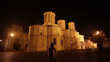 Romanian church from Bucharest at night.